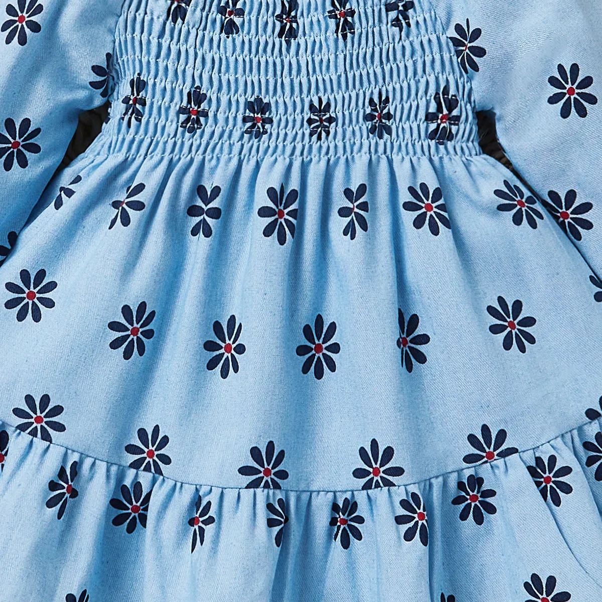 Bebé Ponto smock Margarida Bonito Manga comprida Vestidos  image 5