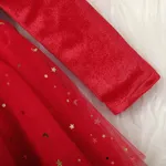 Baby Girl Sweet  Fabric Stitching Christmas Long sleeve Dress   image 6