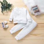 2 Stück Kleinkinder Unisex Lässig Sweatshirt-Sets weiß