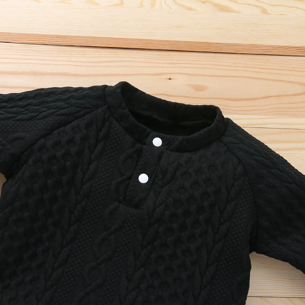 2 Stück Kleinkinder Unisex Lässig Sweatshirt-Sets schwarz big image 1