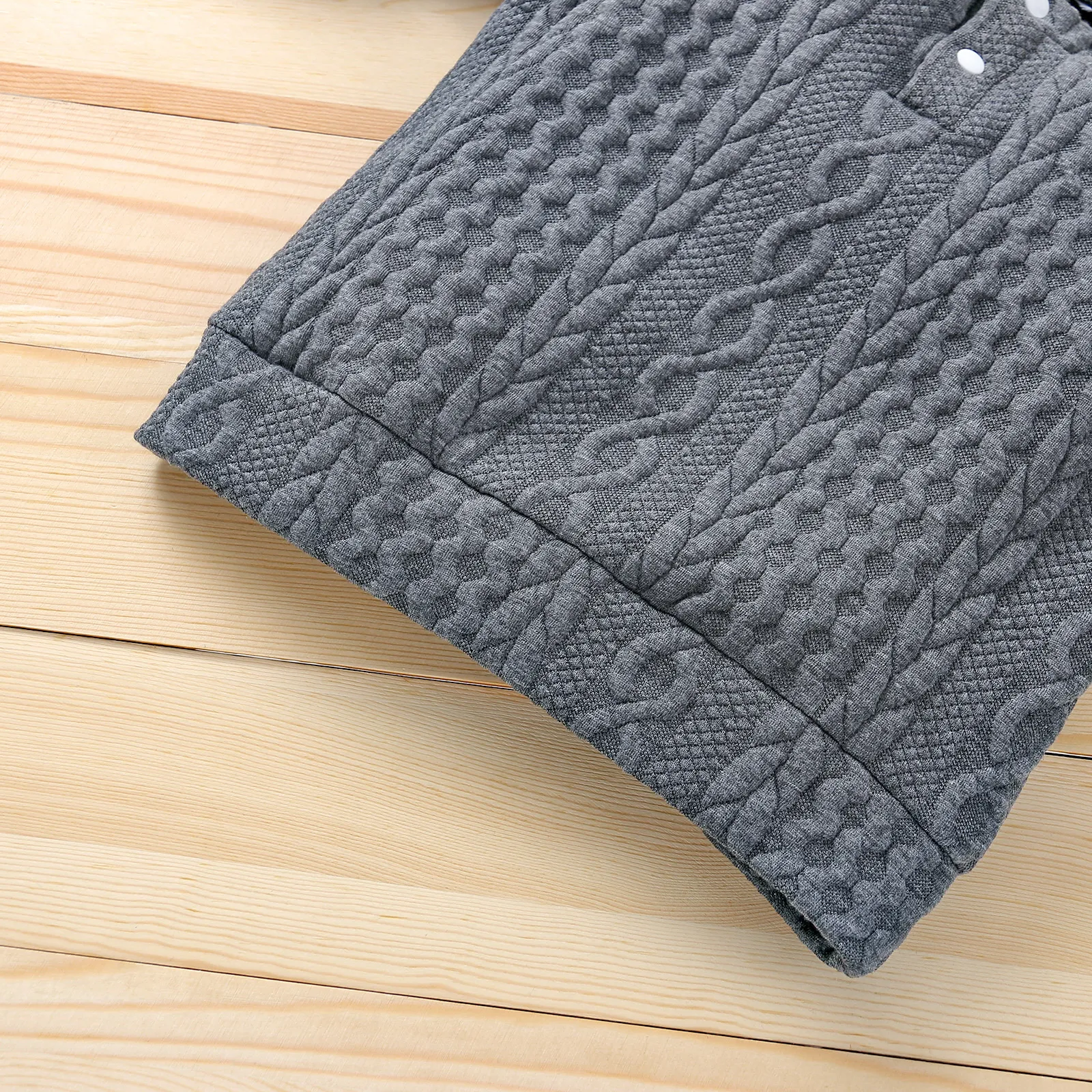 2-piece Toddler Girl/Boy Solid Ribbed Sweater and Elasticized Pants Casual Set Dark Grey image 3