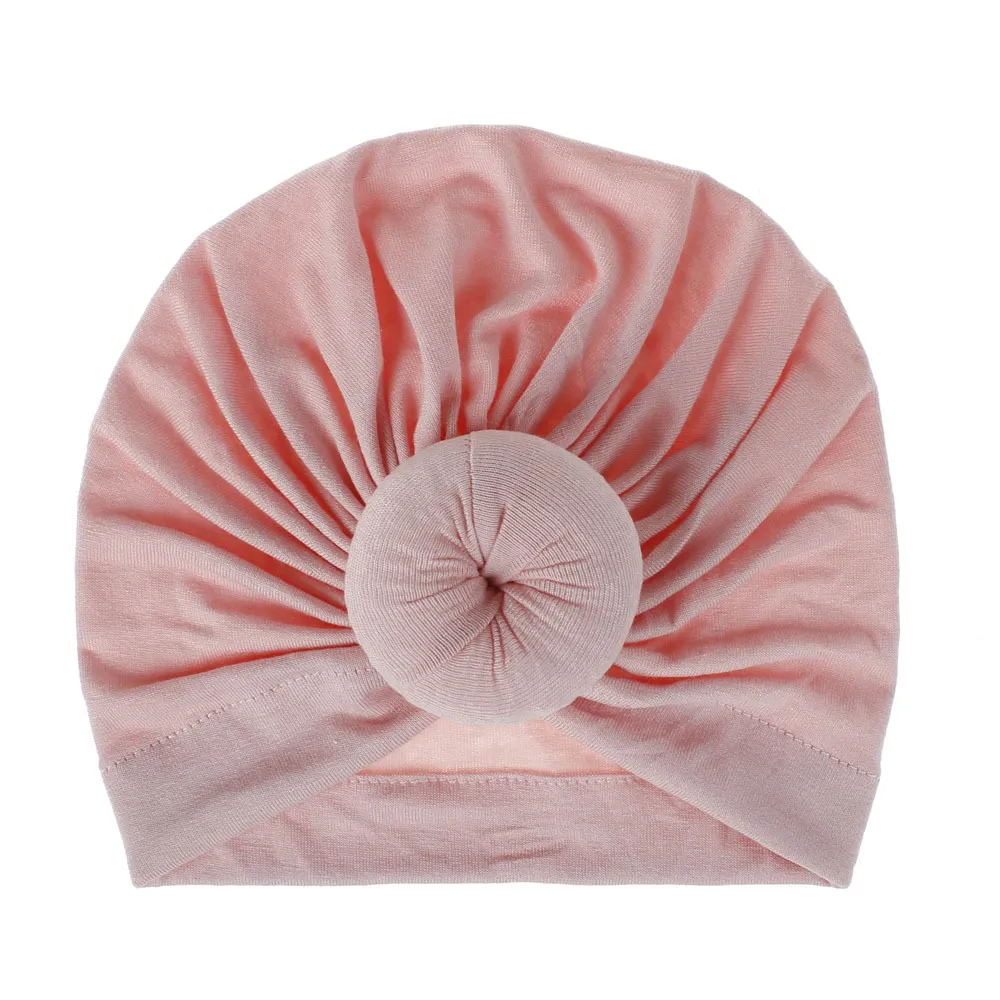 Baby / Toddler Sweet Solid Knot Newborn Hat Pink big image 1