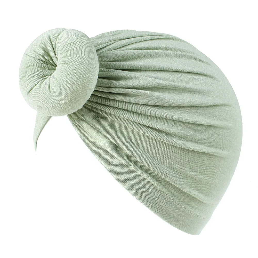Baby / Toddler Sweet Solid Knot Newborn Hat Pale Green big image 1