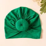 طفل / طفل صغير الحلو الصلبة عقدة قبعة حديثي الولادة أخضر