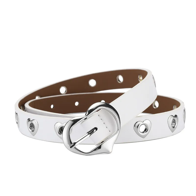 Kid Heart Eyelet Decor Heart Buckle Belt  big image 1
