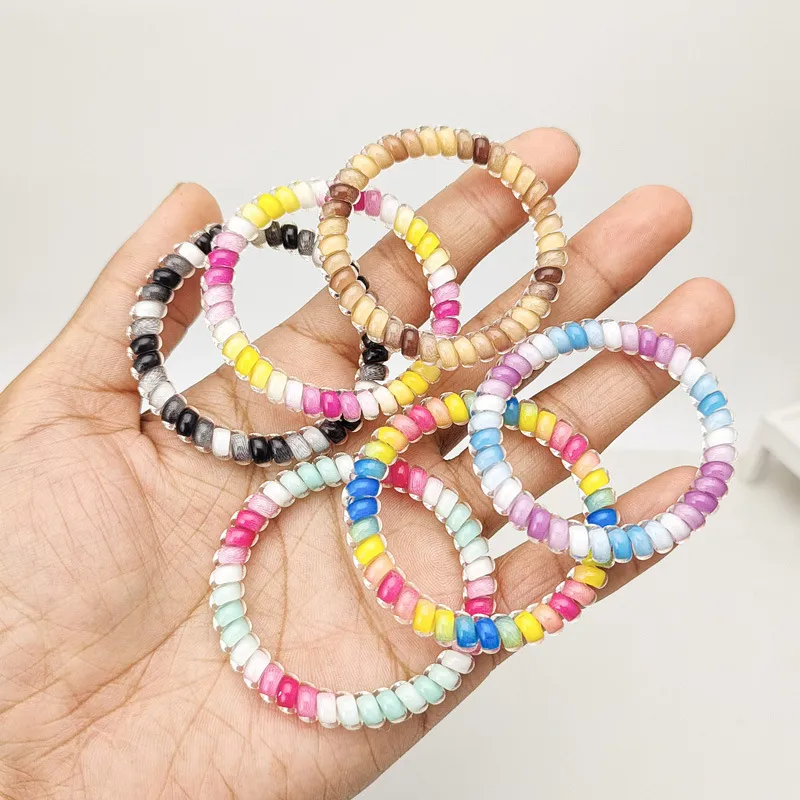 2-pack Color Block Coil Wire Hair Tie for Girls  image 2