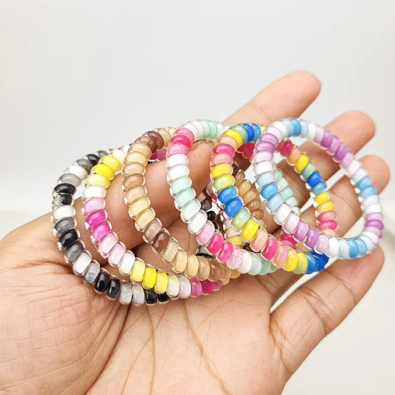 2-pack Color Block Coil Wire Hair Tie for Girls  image 3