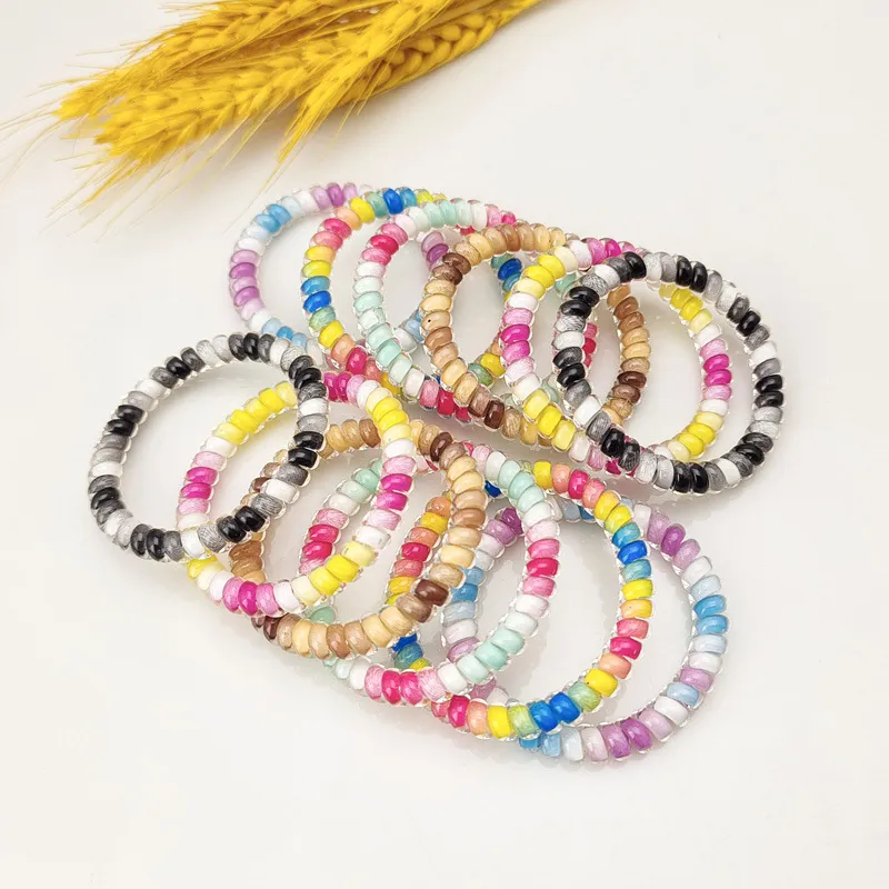 2-pack Color Block Coil Wire Hair Tie for Girls