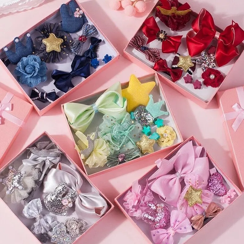 10-pack Headband Hair Clips for Girls (with Box) Light Pink image 2