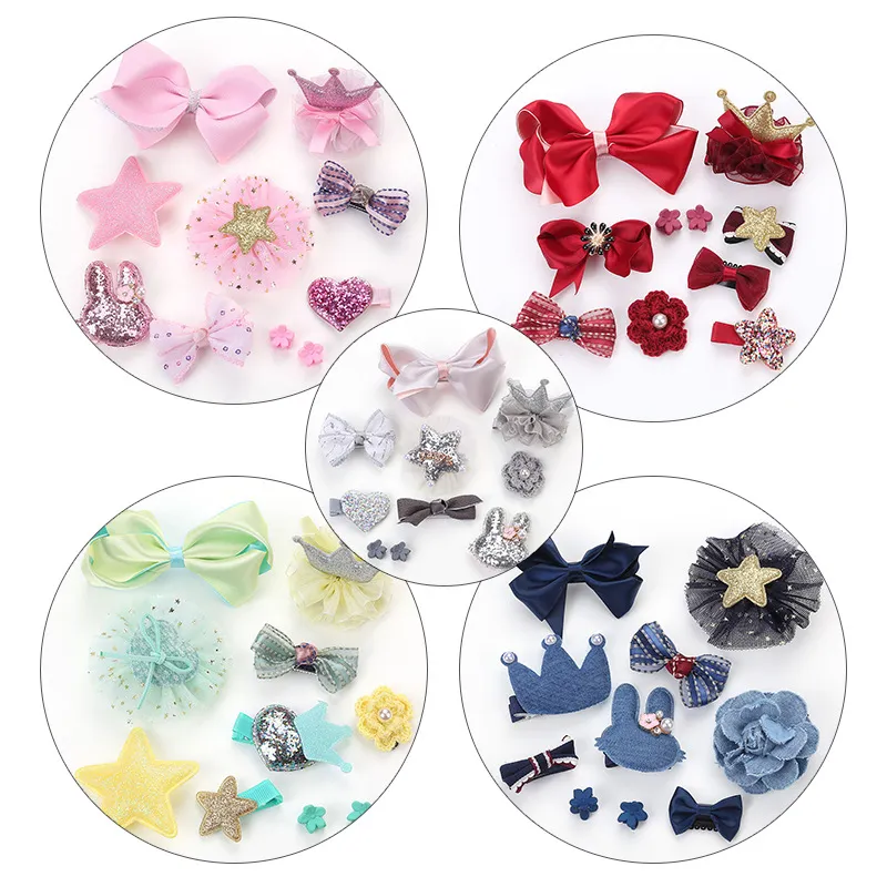 10-pack Headband Hair Clips for Girls (with Box) Light Pink image 3