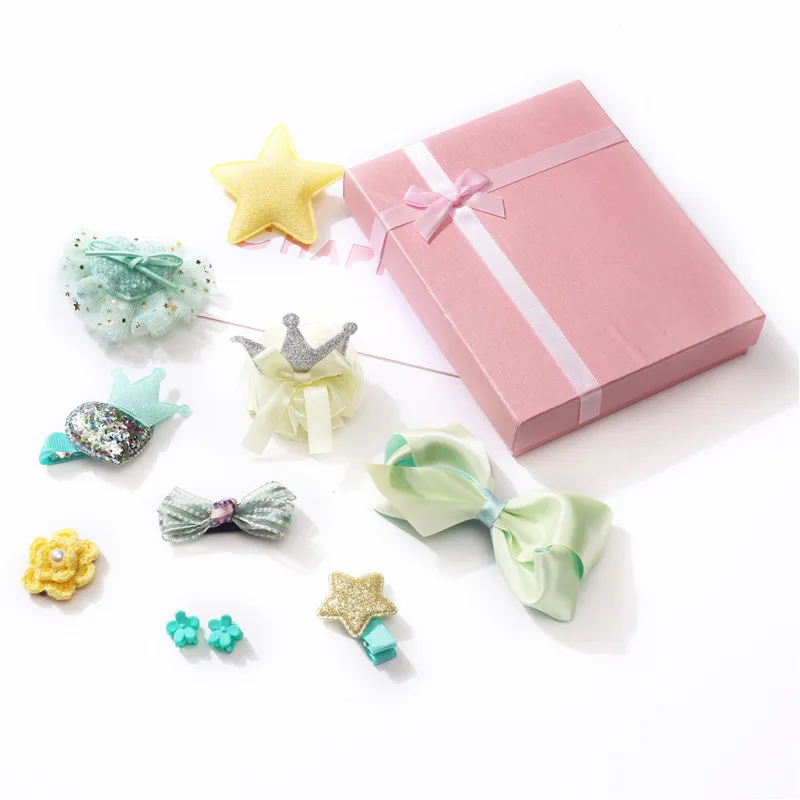10-pack Headband Hair Clips for Girls (with Box) Yellow