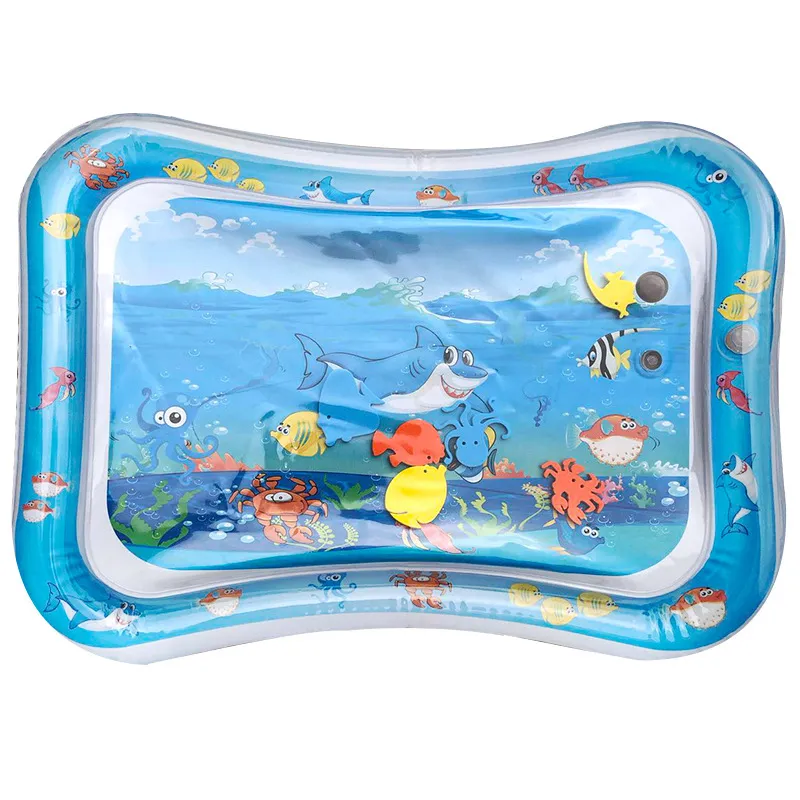 Shark Print Baby Inflatable Water Cushion Play Water pad  big image 1