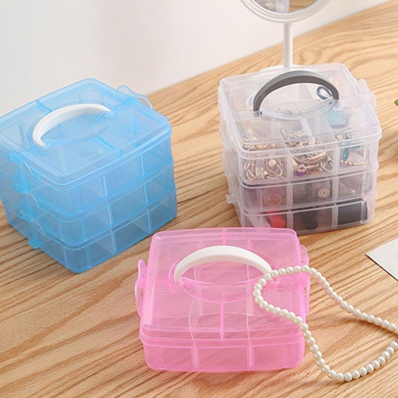 

3-Tier Stackable Storage Container Box with 18 Compartments Plastic Craft Storage Box for Toy Beads Jewelry
