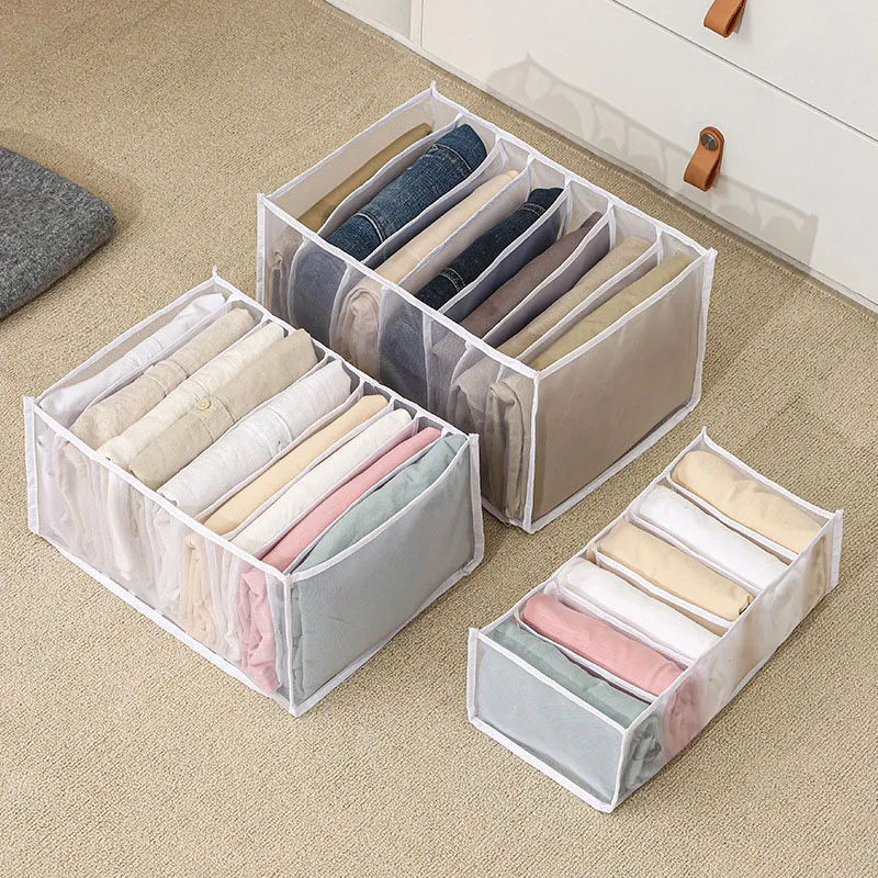 1pc/3pcs Foldable Drawer Organizers Mesh Divider Organizers Collapsible Closet Clothes Organizer Storage Box for Jeans T-shirt Socks Leggings big image 3