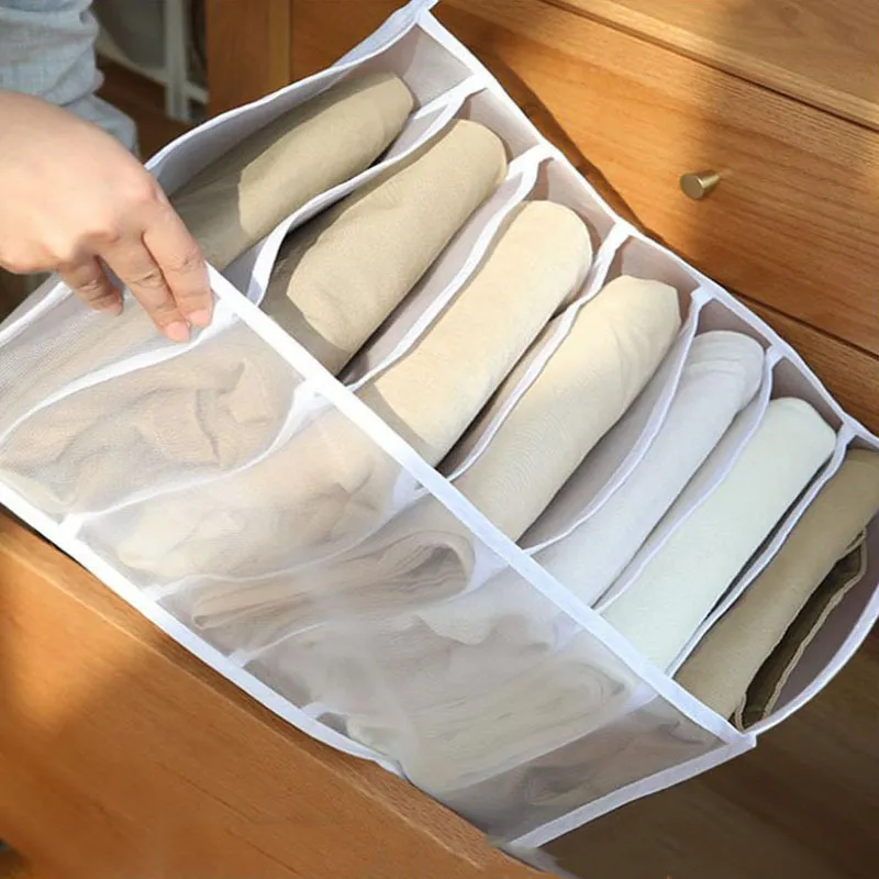 1pc/3pcs Foldable Drawer Organizers Mesh Divider Organizers Collapsible Closet Clothes Organizer Storage Box for Jeans T-shirt Socks Leggings big image 5