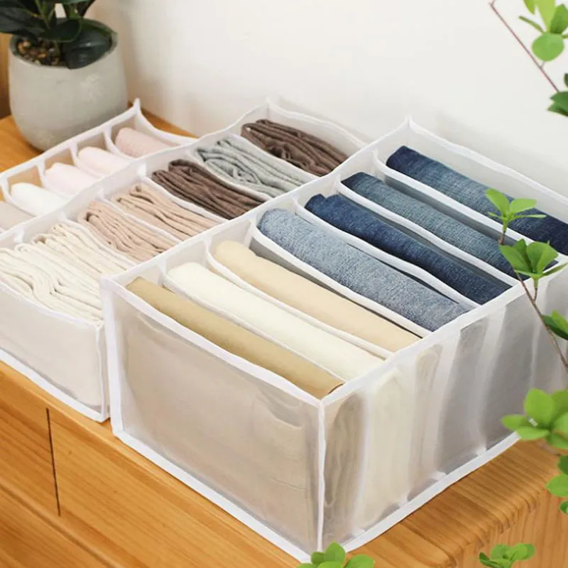 

1pc/3pcs Foldable Drawer Organizers Mesh Divider Organizers Collapsible Closet Clothes Organizer Storage Box for Jeans T-shirt Socks Leggings