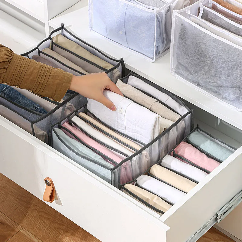 1pc/3pcs Foldable Drawer Organizers Mesh Divider Organizers Collapsible Closet Clothes Organizer Storage Box for Jeans T-shirt Socks Leggings