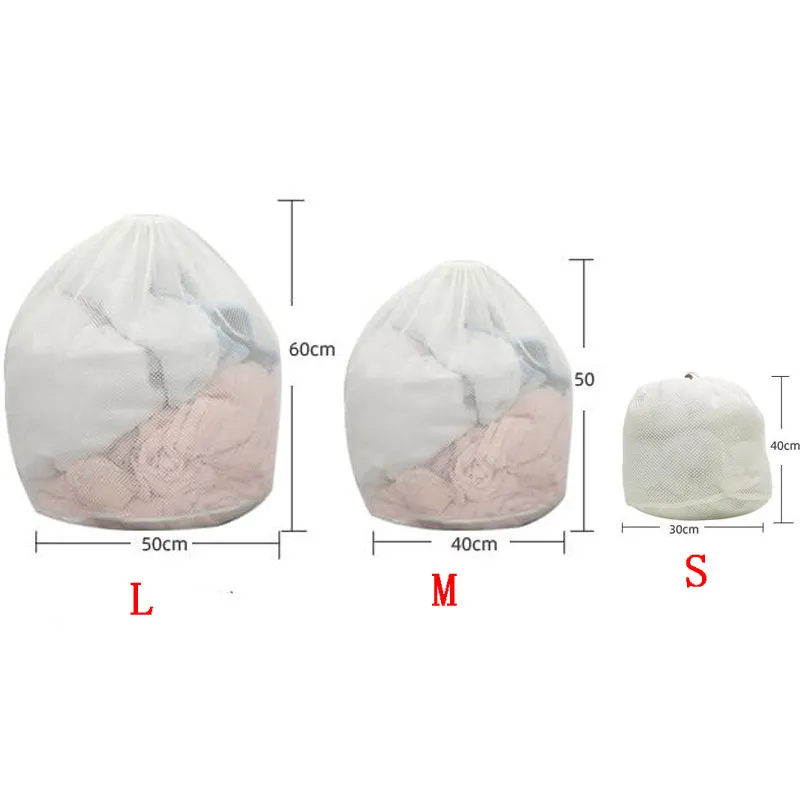 1 pz/3 pz sacchetto della biancheria della maglia con coulisse, reggiseno biancheria intima prodotti per la pulizia della casa accessori per la cura del bucato Bianco big image 1