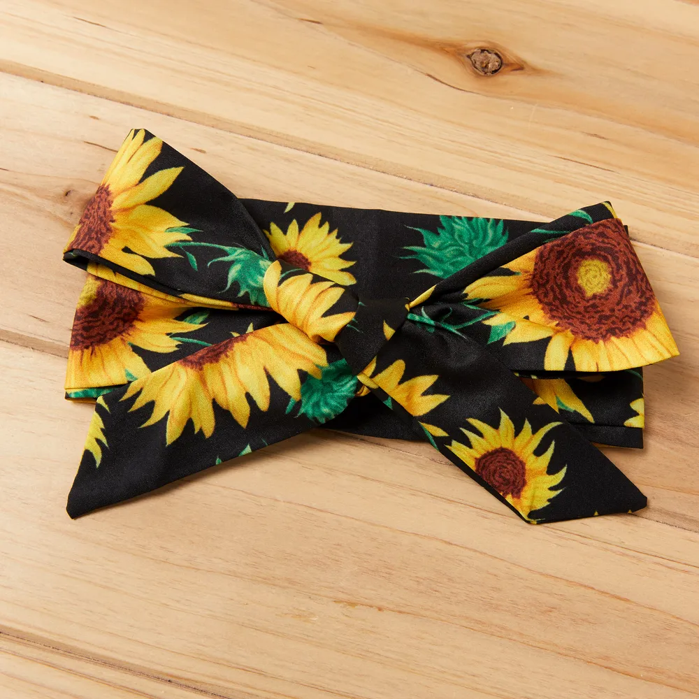 3pcs Sunflower Print Short-sleeve Baby Set big image 3