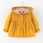Solid Floral Print Long-sleeve Baby Hooded Jacket Ginger
