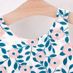 2pcs Floral Print Bowknot Sleeveless Baby Dress & Hat Set  image 3