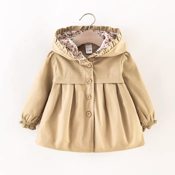 Baby Girl Sweet Floral Hooded Jacket