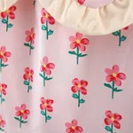 Baby Girl 100% Cotton Allover Floral Print Big Bow Front Flutter-sleeve Dress   image 5