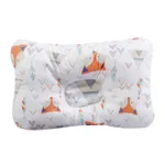 100% Cotton Baby Pillow Newborn Baby Anti Flat Head Baby Sleep Pillow Baby Bedding Sleep Positioner Support Pillow (25*19 cm/9.84*7.48inch  0-12 months) Orange