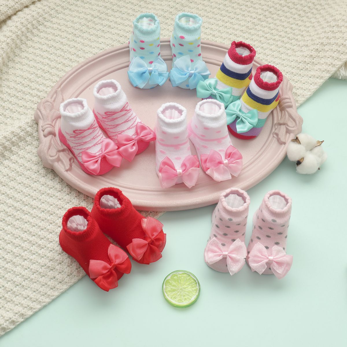 

2-pack Baby Bowknot Decor Socks