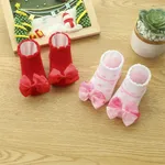 2-pack Baby Bowknot Decor Socks Light Pink