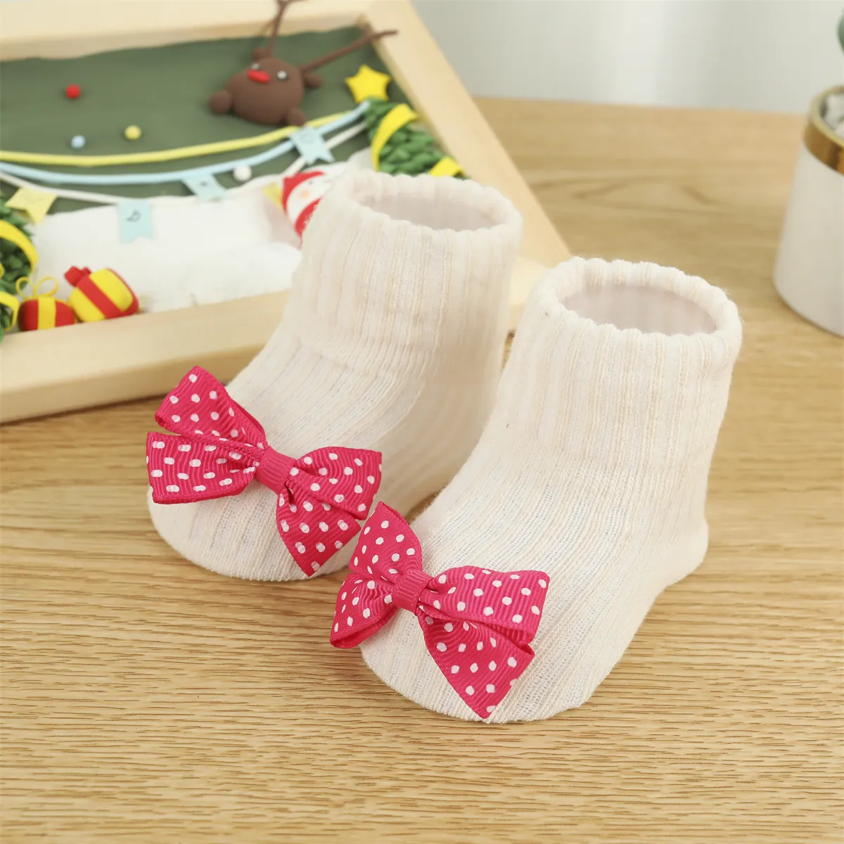 Baby/Kleinkind niedliche 3D-Tier-Blumen-Cartoon-Baumwollsocken rot