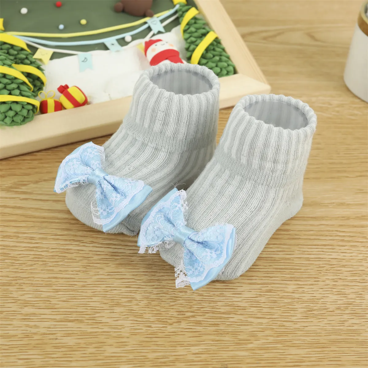 Baby/Kleinkind niedliche 3D-Tier-Blumen-Cartoon-Baumwollsocken cyan