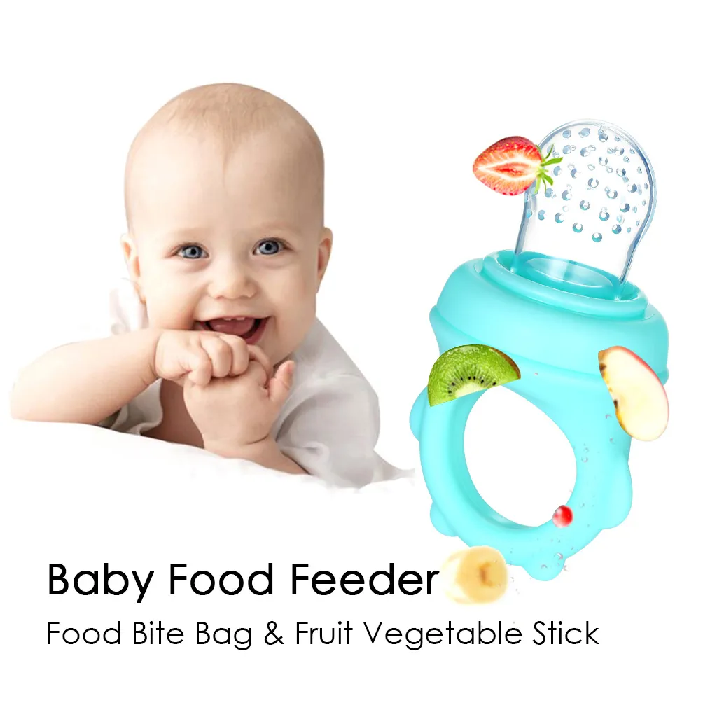 Pezón del bebé Alimentos frescos Chupetes para bebés Comedero para niños Alimentación de frutas pezón Suministros seguros Tetina del pezón Turquesa big image 1