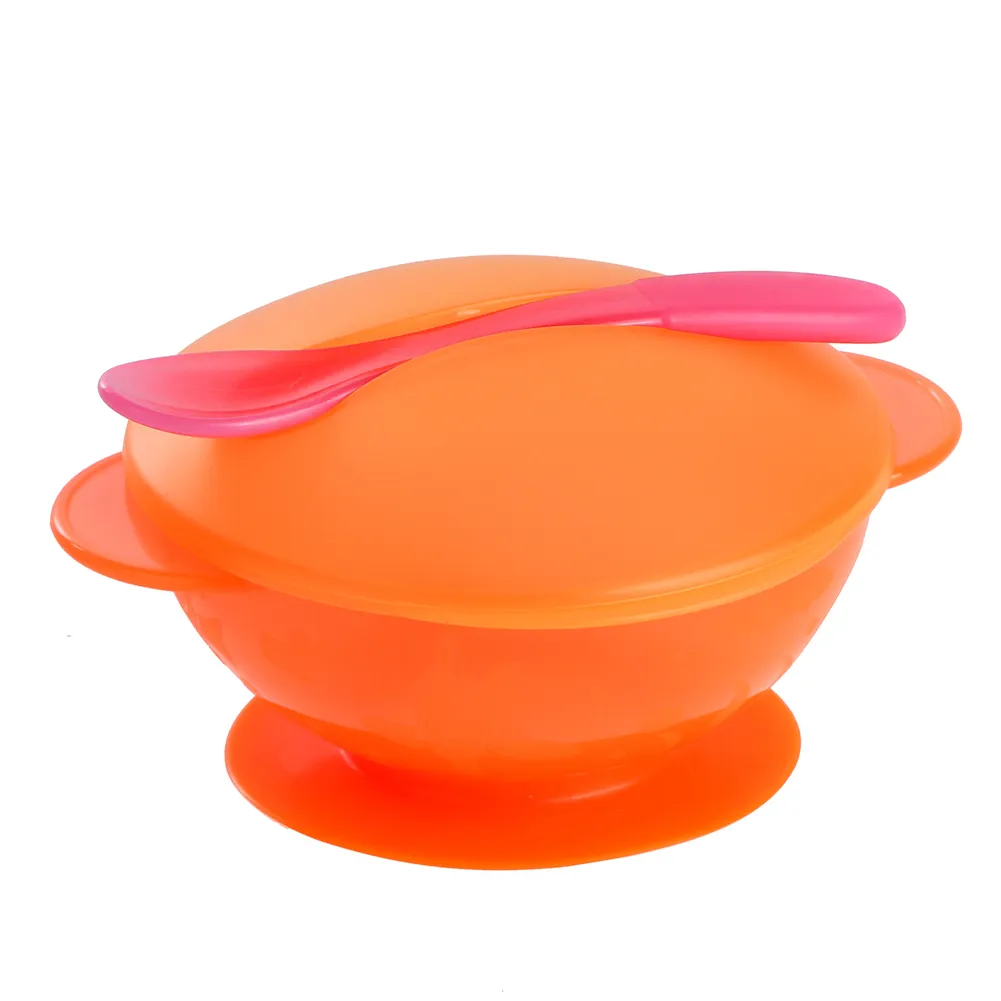 All-In-One Suction Cup Bowl Children Anti-Fall Bowl Baby Silicone Dishes Dining Plate Bowl Tableware Spoon Food Dinnerware