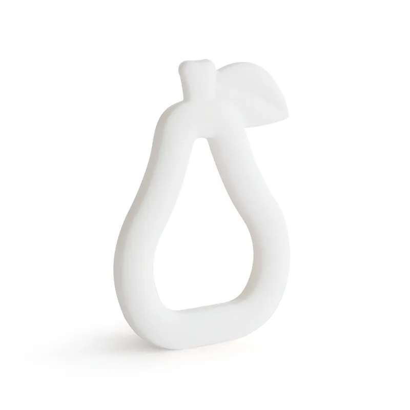 Baby Teether Toys Toddle Safe Pear Teething Ring Silicone Chew Dental Care Toothbrush Nursing Beads Gift For Infant  big image 1
