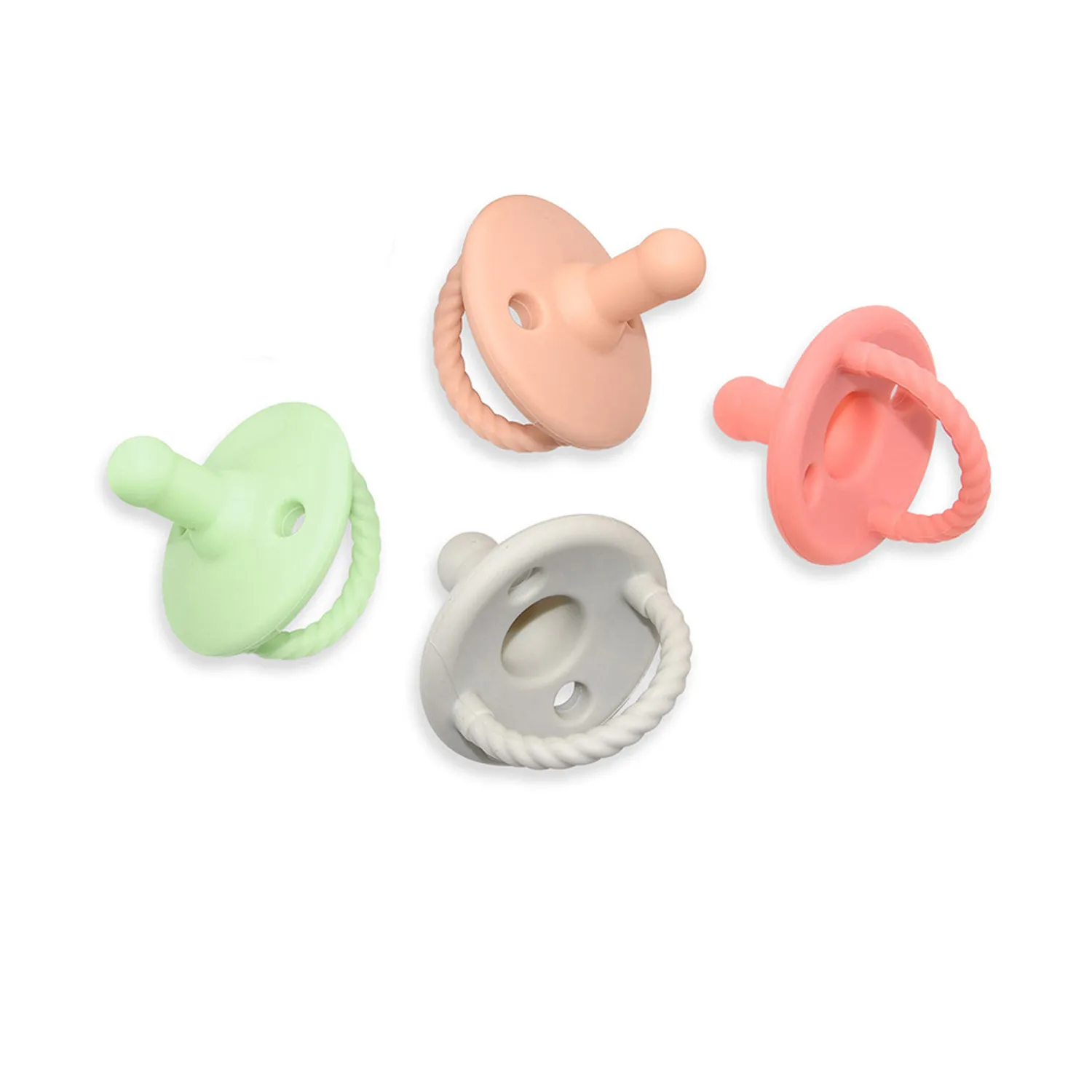 Soothie Pacifier Food Grade Silicone Newborn Baby Pacifier for 0-12 Months Light Pink image 2