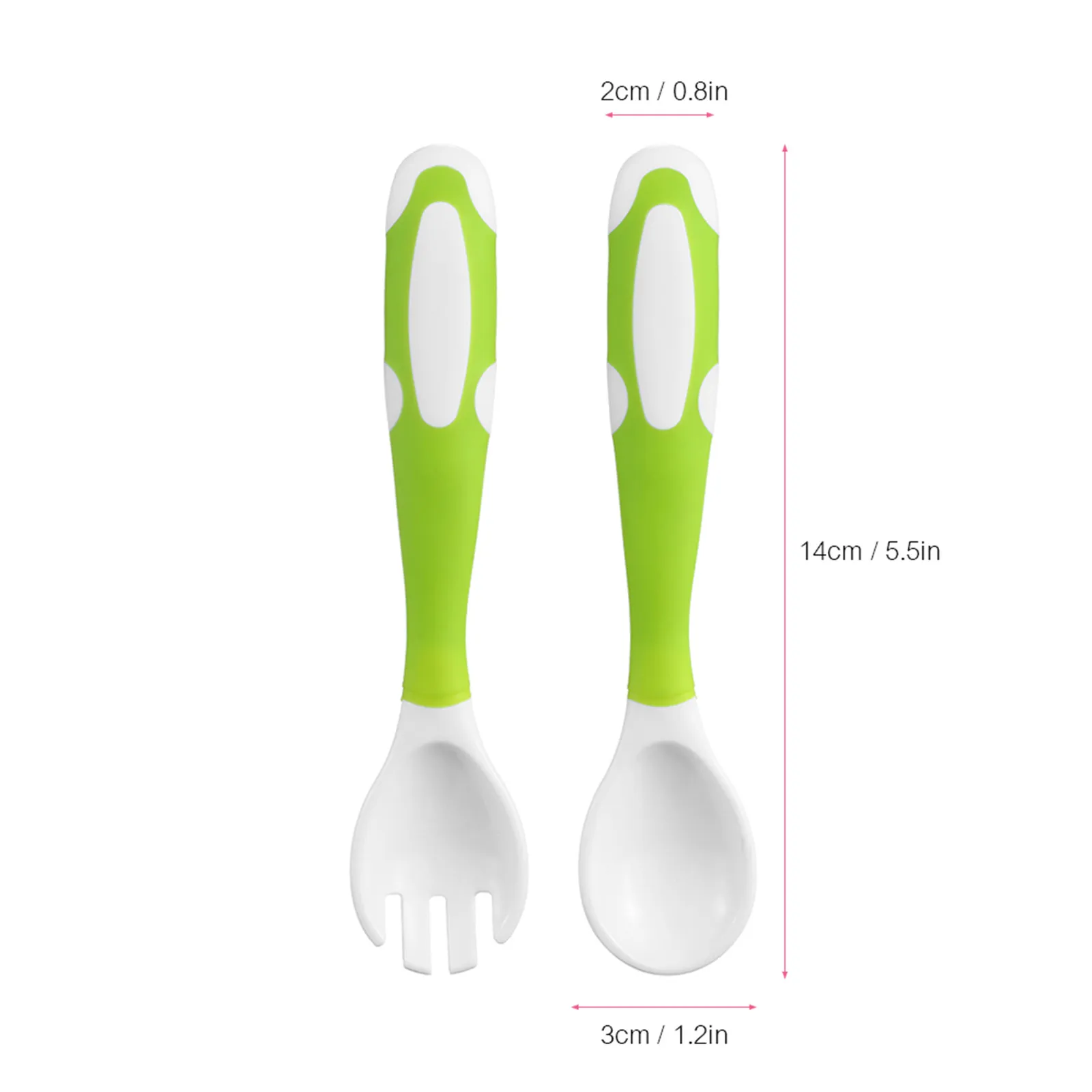 2Pcs Silicone Spoon for Baby Utensils Set Auxiliary Food Toddler Learn To Eat Training Bendable Soft Fork Infant Children Tableware Light Green image 6