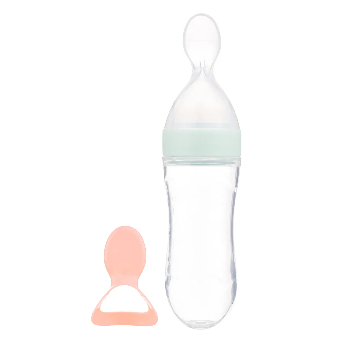 Silicone Baby Food Dispensing Colher, 90ml / 3oz Infant Food Squeeze Feeder Turquesa big image 1