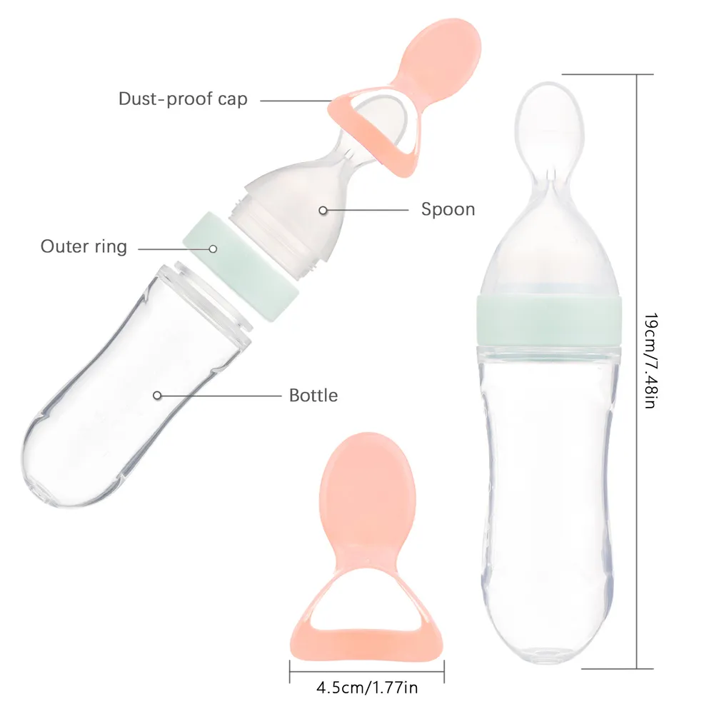 Silicone Baby Food Dispensing Spoon, 90ml / 3oz Infant Food Squeeze Feeder big image 5