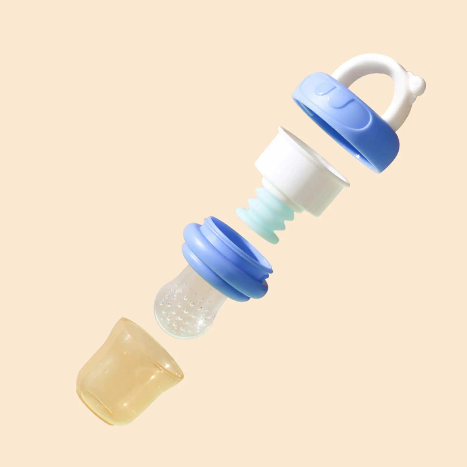 Baby Fruit Feeder | Fresh Food Feeder Pacifier | Silicone Teething Toy Teething Relief Appetite Stimulation for Baby Feeding Light Blue image 3
