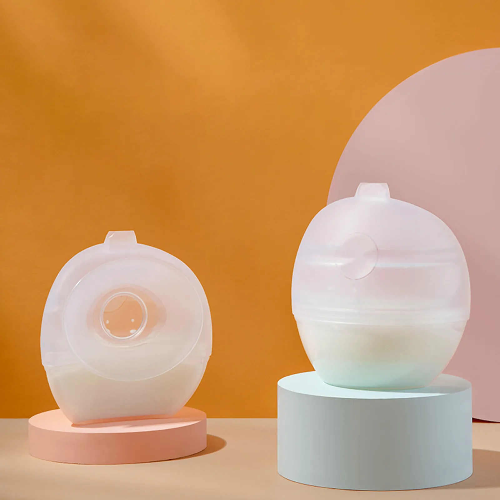 2-pack Nursing Cup Silicone Breast Milk Savers for Breastfeeding Nipple Shells Protect Sore Nipples Extra-Soft and Reusable White big image 1