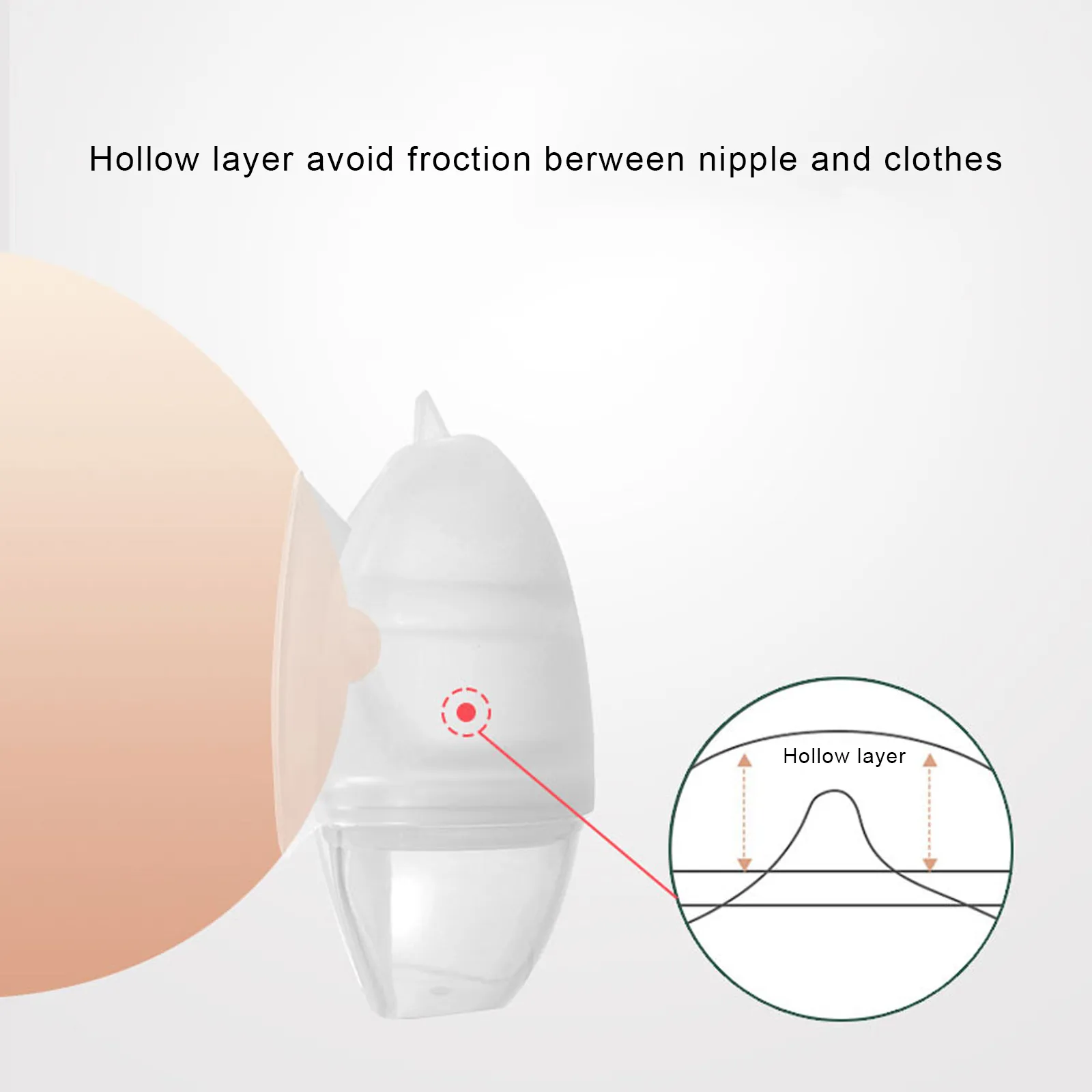 2-pack Nursing Cup Silicone Breast Milk Savers for Breastfeeding Nipple Shells Protect Sore Nipples Extra-Soft and Reusable White image 3