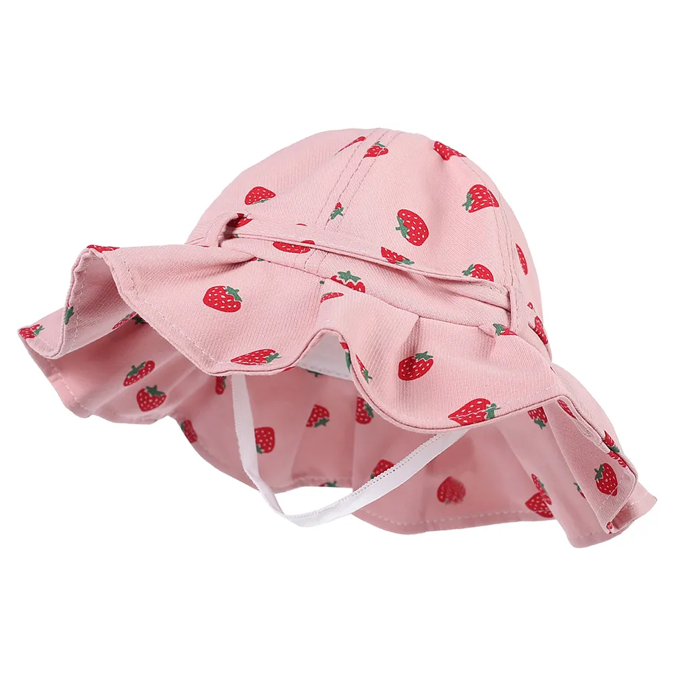 Toddler / Kid Stylish Fruit Allover Ruffled Hat Pink