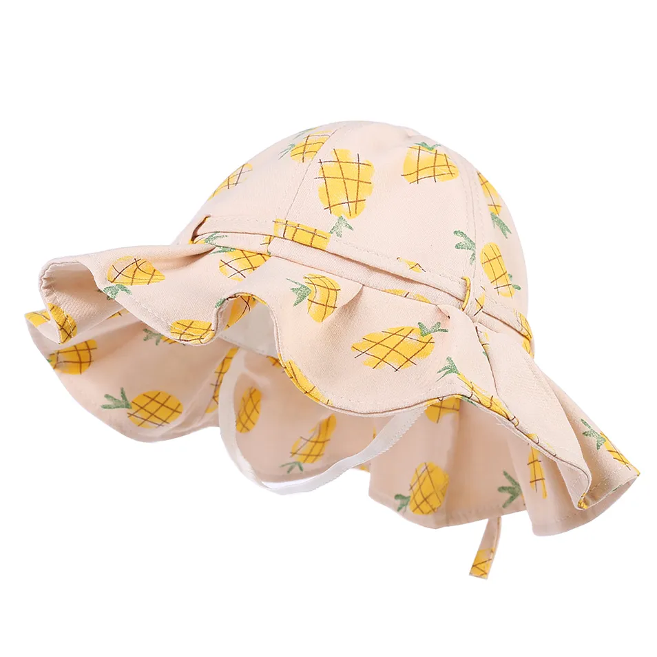 Toddler / Kid Stylish Fruit Allover Ruffled Hat Beige big image 1