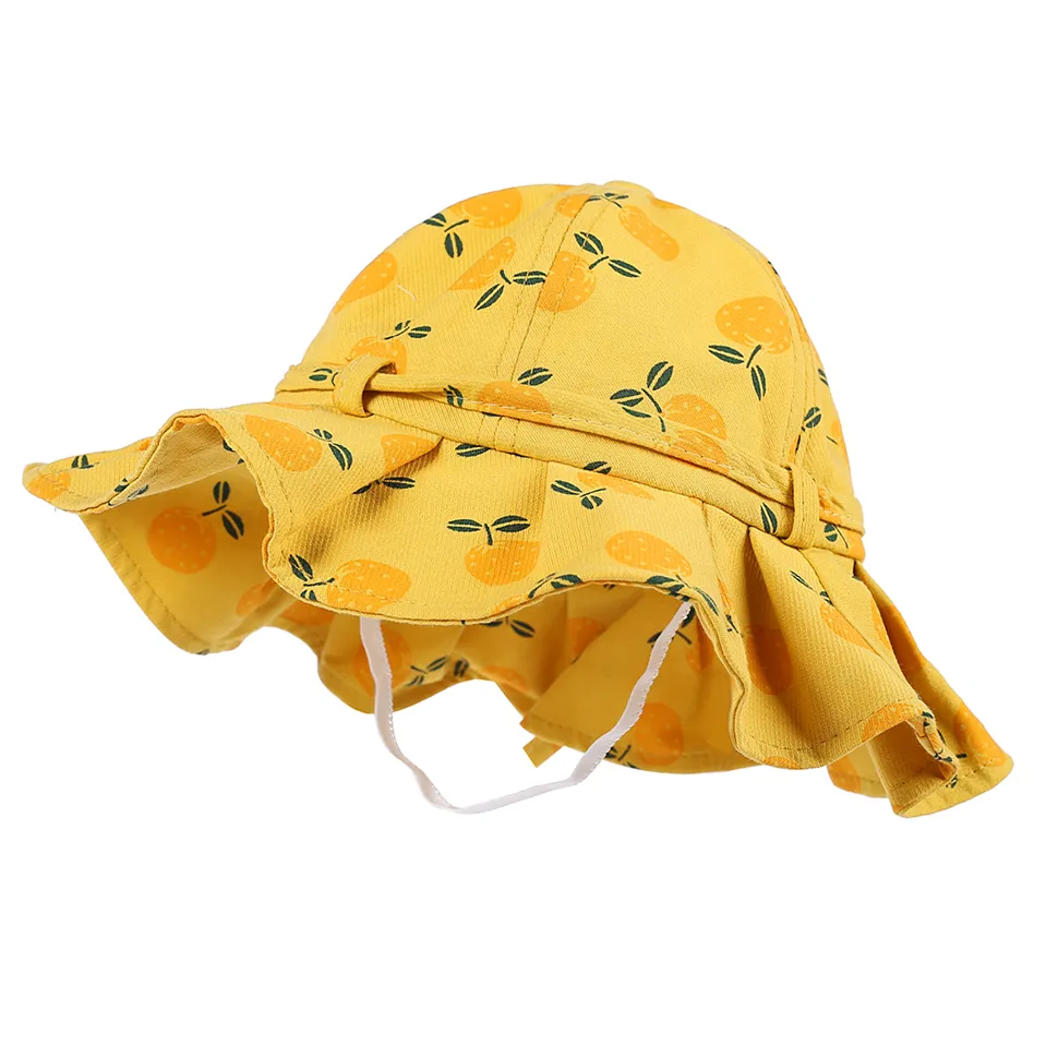 Toddler / Kid Stylish Fruit Allover Ruffled Hat Yellow