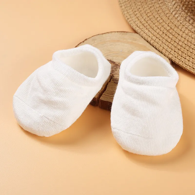 meias sólidas antiderrapantes para bebês Branco big image 1