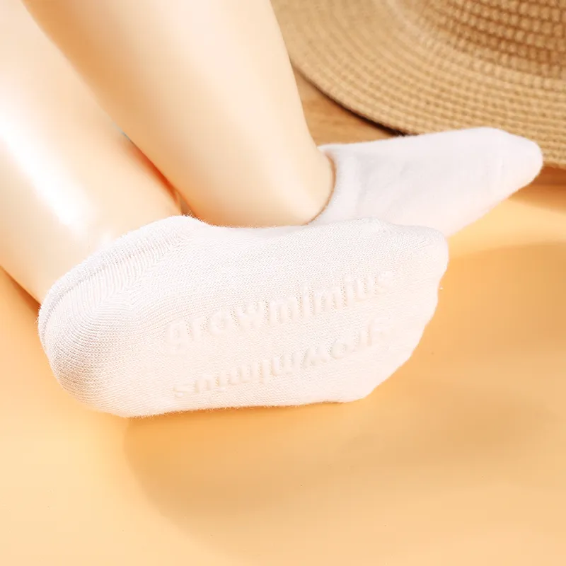 chaussettes antidérapantes solides pour bébé Blanc big image 1