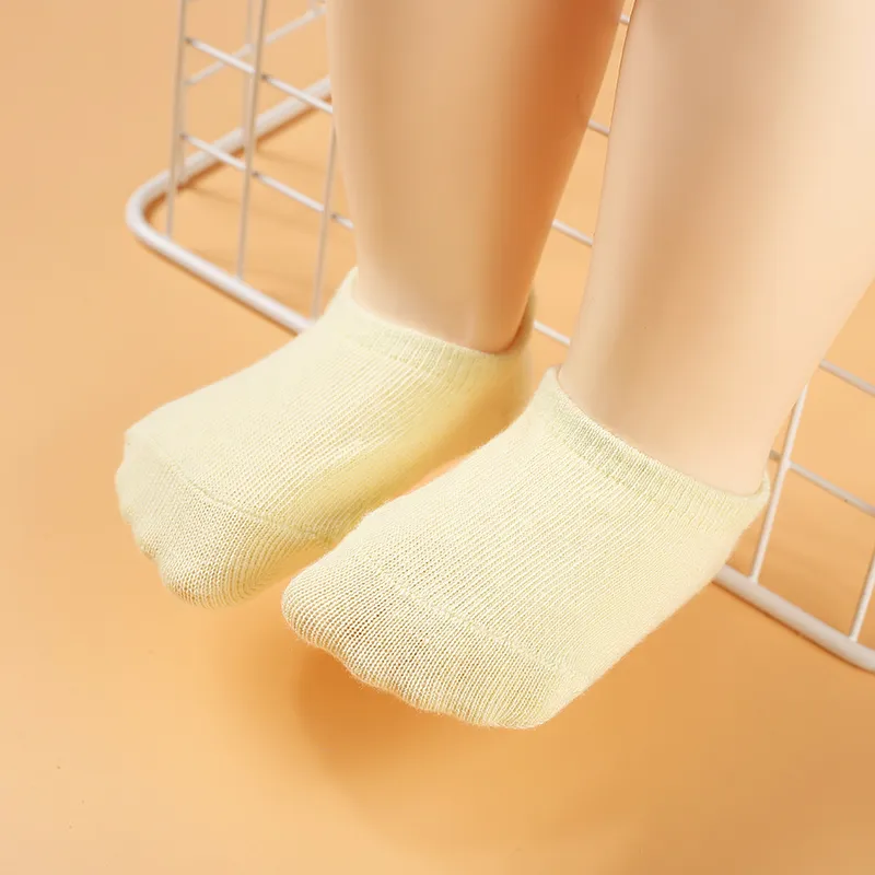 Baby solid Antiskid Socks Yellow big image 1