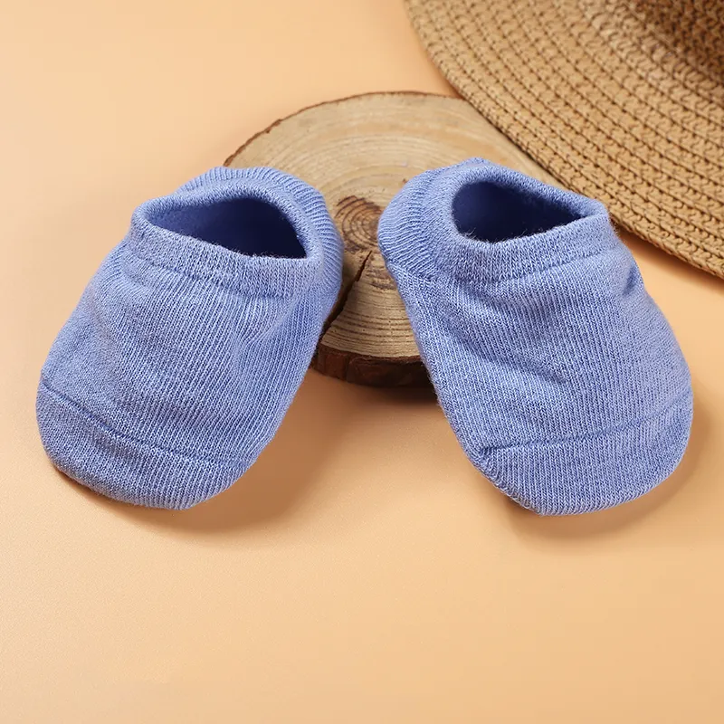 Baby solid Antiskid Socks Blue big image 1