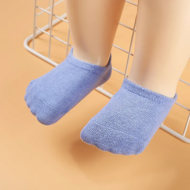 Baby solide rutschfeste Socken blau big image 1
